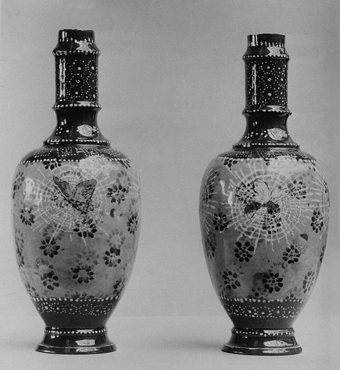 Pair of vases, Stoneware, French, Limoges 