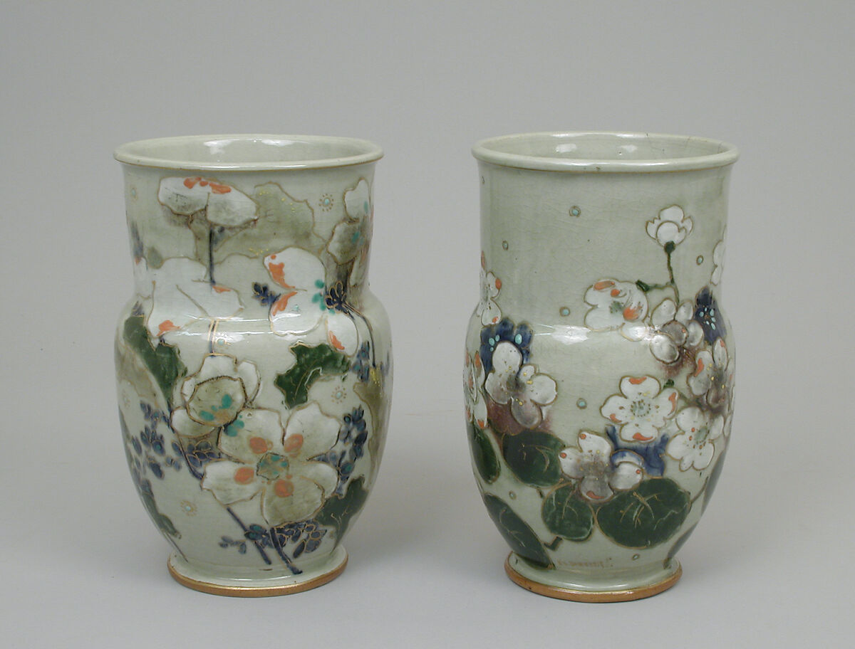 Pair of vases, Edouard-Alexandre Dammouse (French, 1850–1903), Stoneware; china clay, French, Paris 