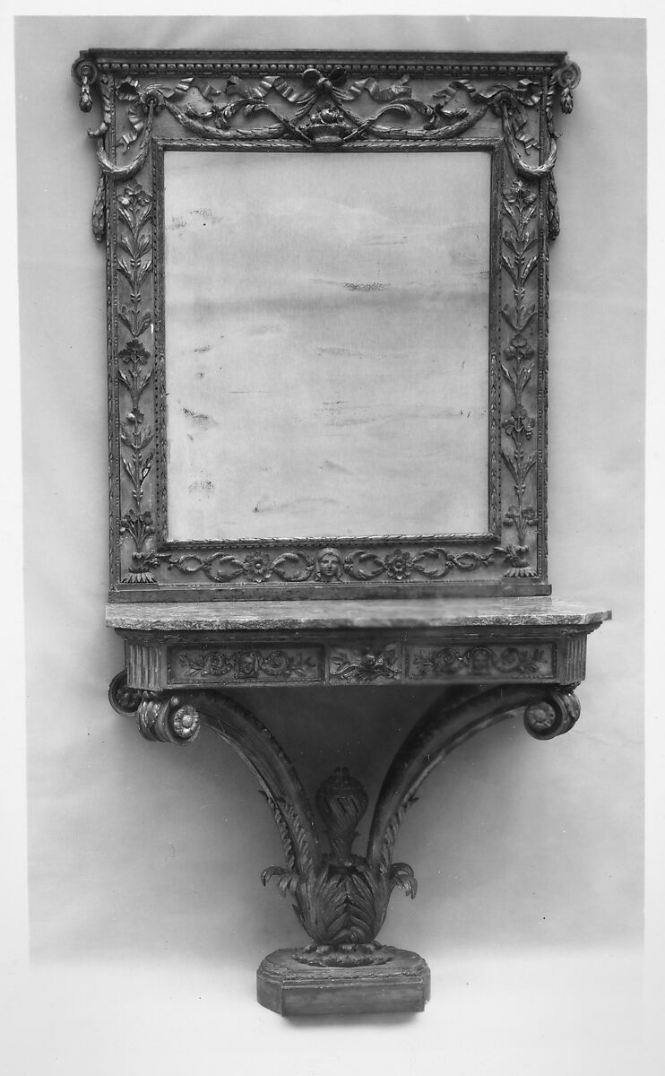 Mirror (part of a set), Manner of Giocondo (Giuseppe) Albertolli (Italian, Bedano 1742–1839 Milan), Wood, painted and gilded, Italian, Lombardy 
