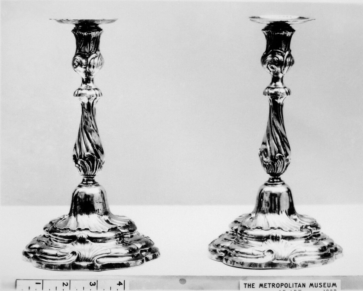 Candlestick (one of a pair), Jonas Thomasson Ronander (1717–1786, working after 1749), Silver, Swedish, Stockholm