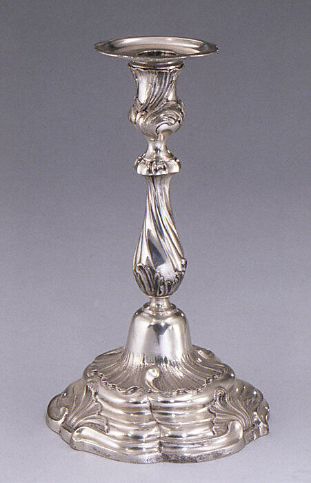 Candlestick (one of a pair), Jonas Thomasson Ronander (1717–1786, working after 1749), Silver, Swedish, Stockholm 