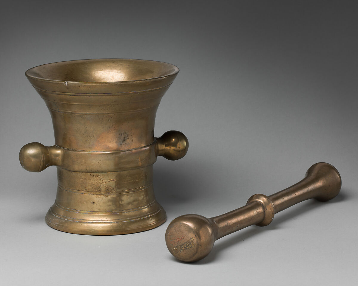 Mortar and pestle, Brass, British or American