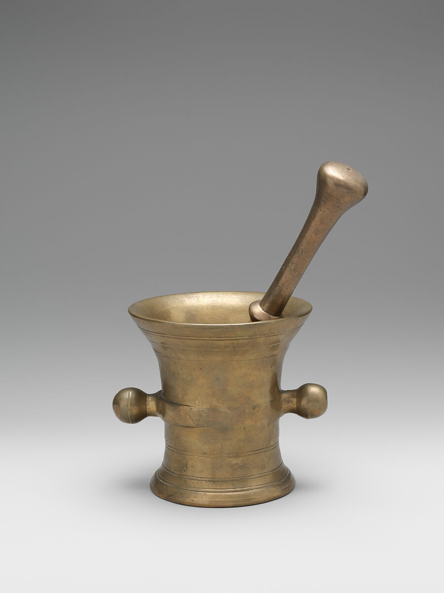 Mortar and pestle, Brass, British or American