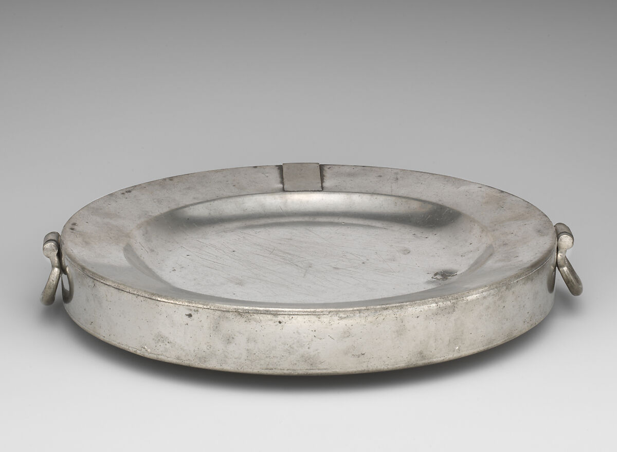 Hot water dish, Thomas Swanson (active 1753–77, died 1783), Pewter, British, London 