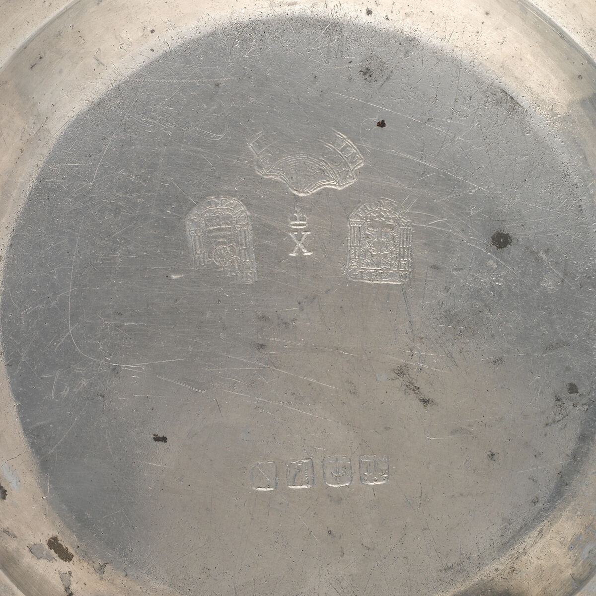 Plate, Thomas Giffin (working 1760–77), Pewter, British, London