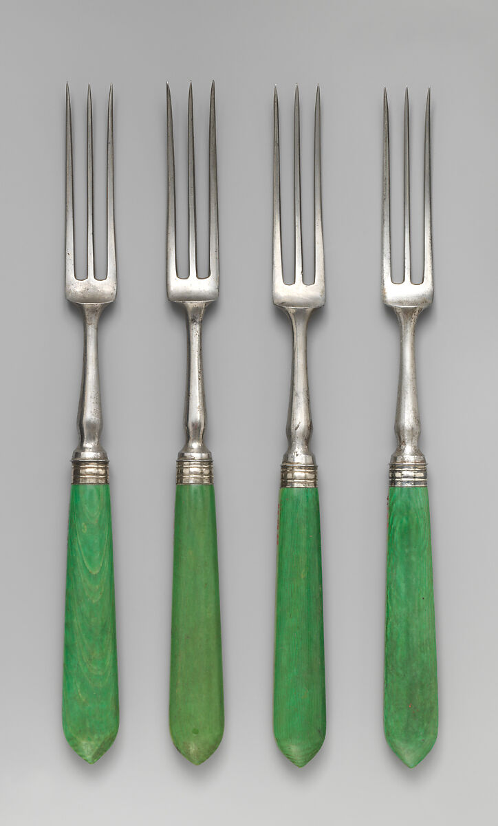 Set of three forks, Steel, British 