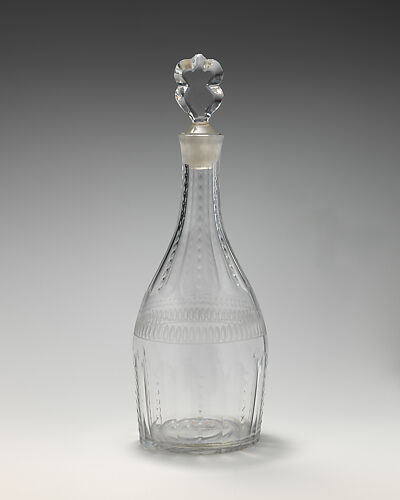 Decanter with stopper (one of a pair)