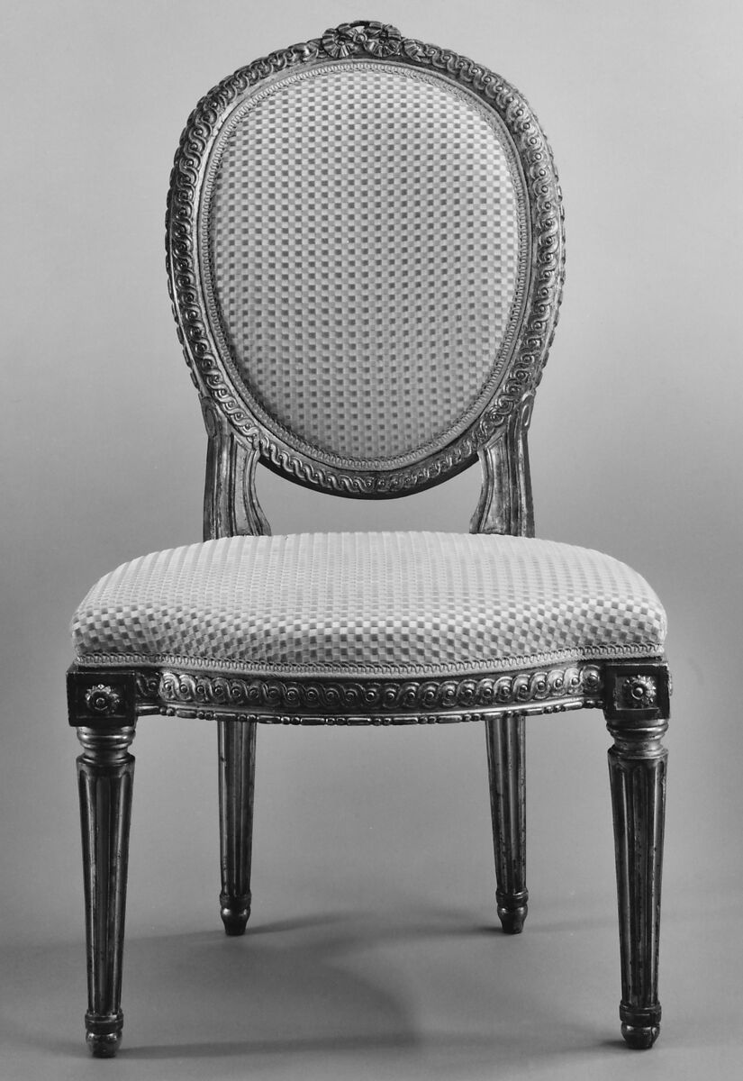 Side chair (one of a pair), Jean-Baptiste III Lelarge (French, 1743–1802), Carved and gilded beechwood, French, Paris