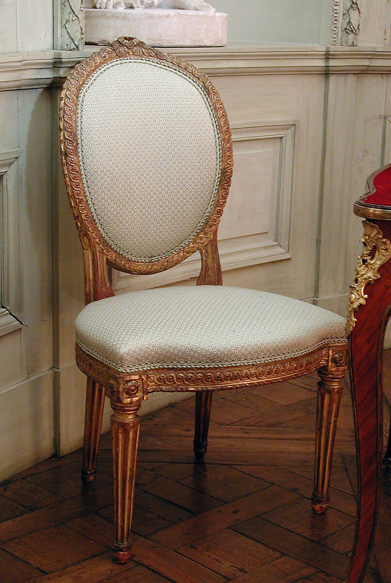 Side chair (one of a pair), Jean-Baptiste III Lelarge (French, 1743–1802), Carved and gilded beechwood, French, Paris