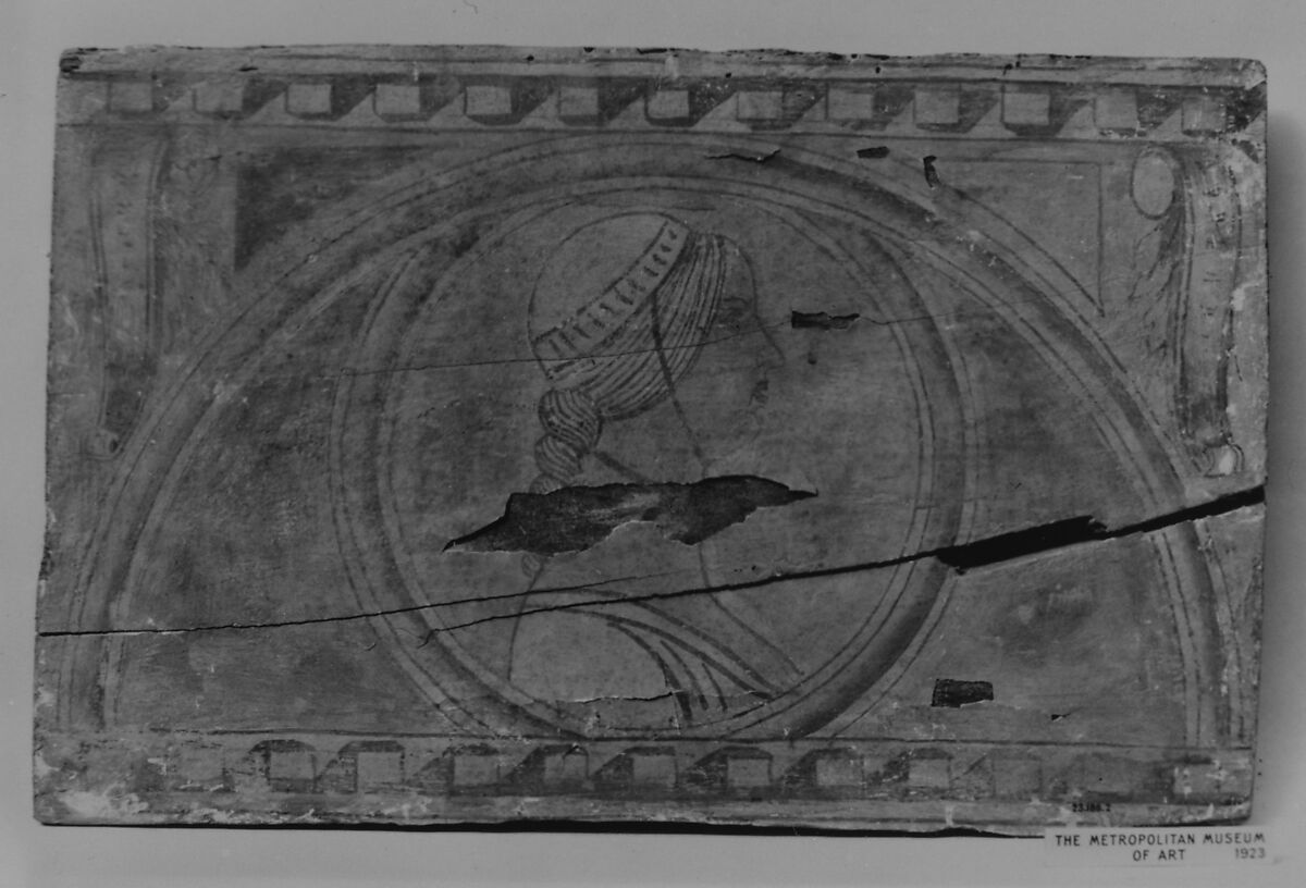 Head of a woman, Tempera on wood, Italian