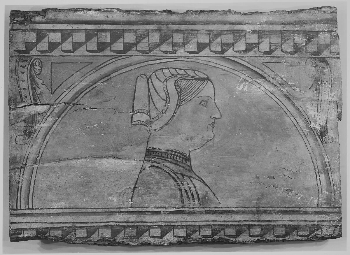 Head of a woman, Tempera on wood, Italian