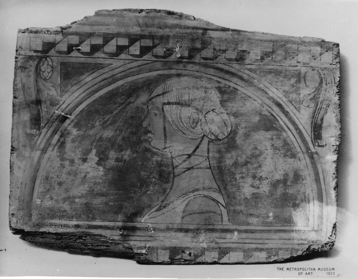 Head of a woman, Tempera on wood, Italian