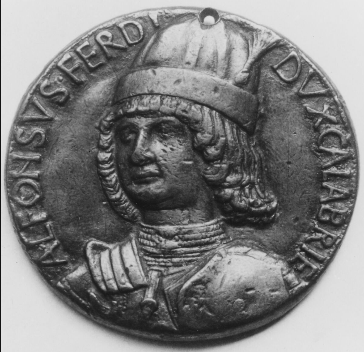 Alfonso of Aragon, Duke of Calabria (1448–1495), Medalist: Andrea Guazzalotti (Italian, 1435–1495), Bronze, Italian, Rome 