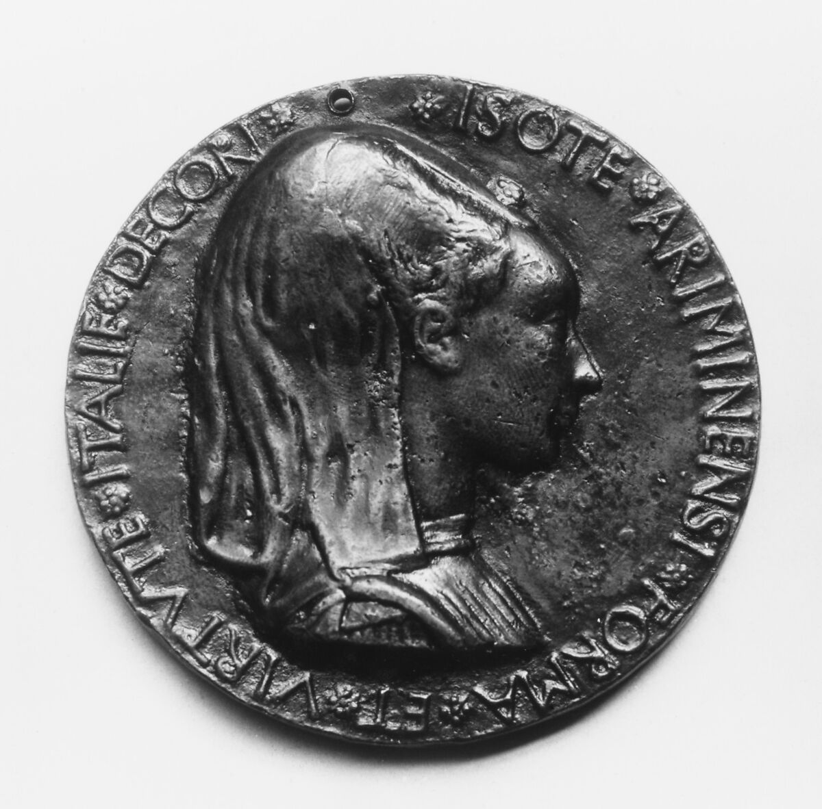 Isotta degli Atti of Rimini, d. 1470, Medalist: Matteo de&#39; Pasti (Italian, Verona ca. 1420–after 1467 Rimini), Bronze, Italian 