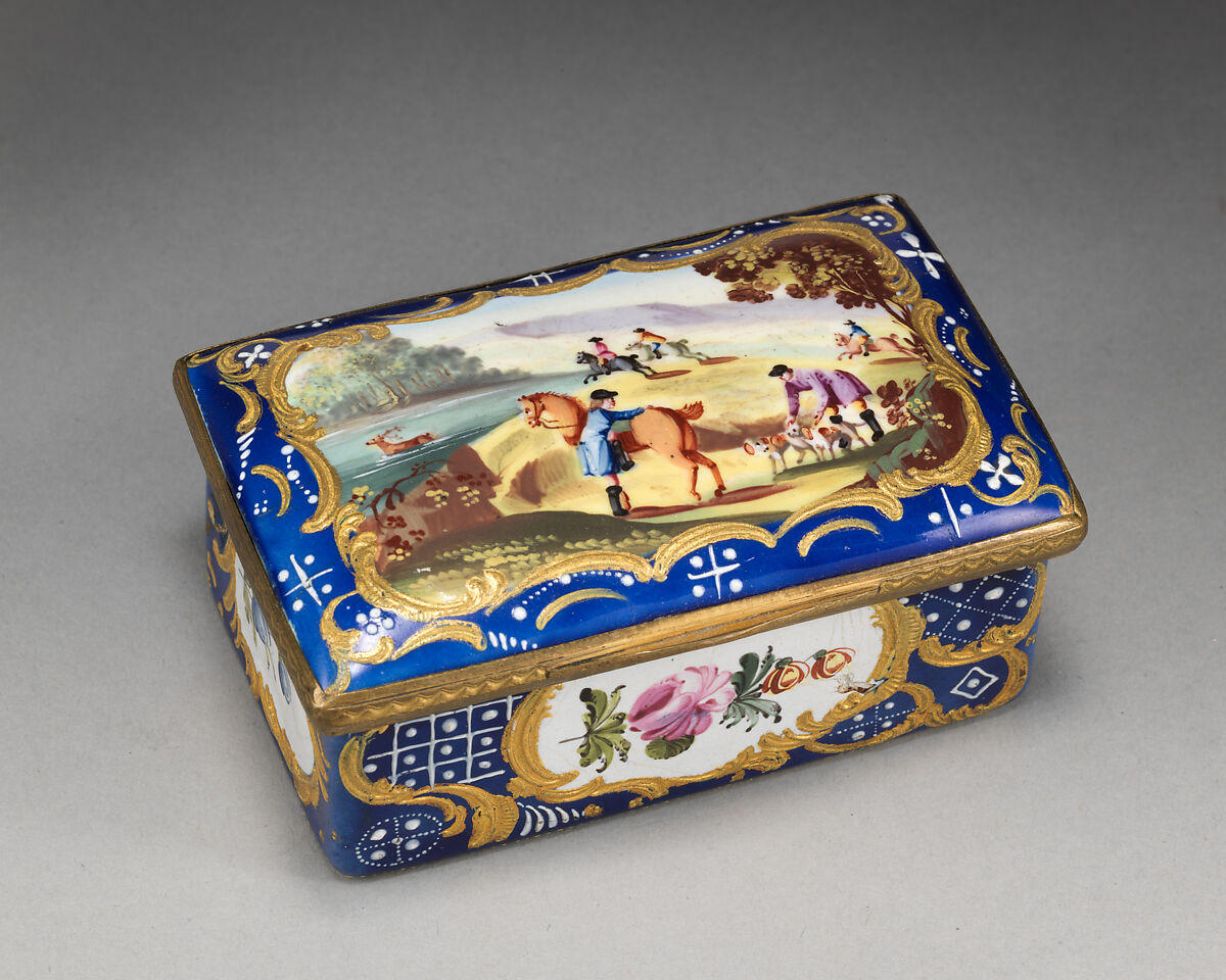 Snuffbox, Enamel on copper, British, Staffordshire 