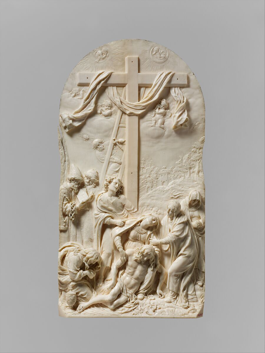 Lamentation Beneath the Cross, Adam Lenckhart (German, Würzburg 1610–1661 Vienna), Ivory, Austrian, carved in Italy 