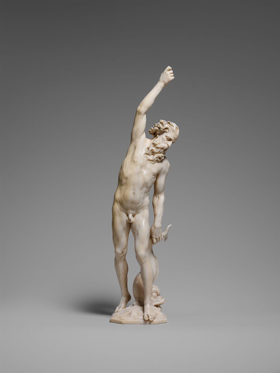 Neptune, Adam Lenckhart (German, Würzburg 1610–1661 Vienna), Ivory, Austrian 