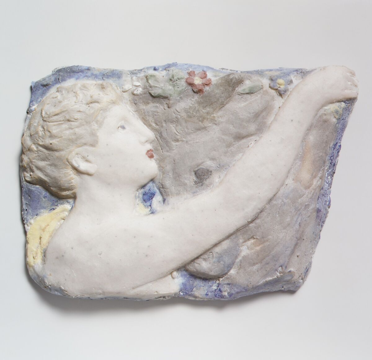 Pasiphaë Adorning the Bull with Flowers, César-Isidore-Henry Cros (French, 1840–1907), Pâte-de-verre, French, Paris or Sèvres