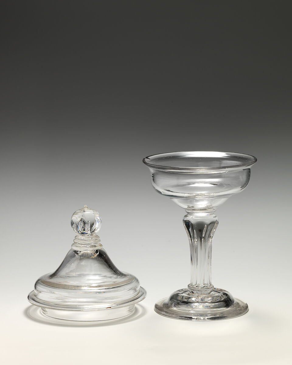 Sweetmeat glass with cover, Glass, British 