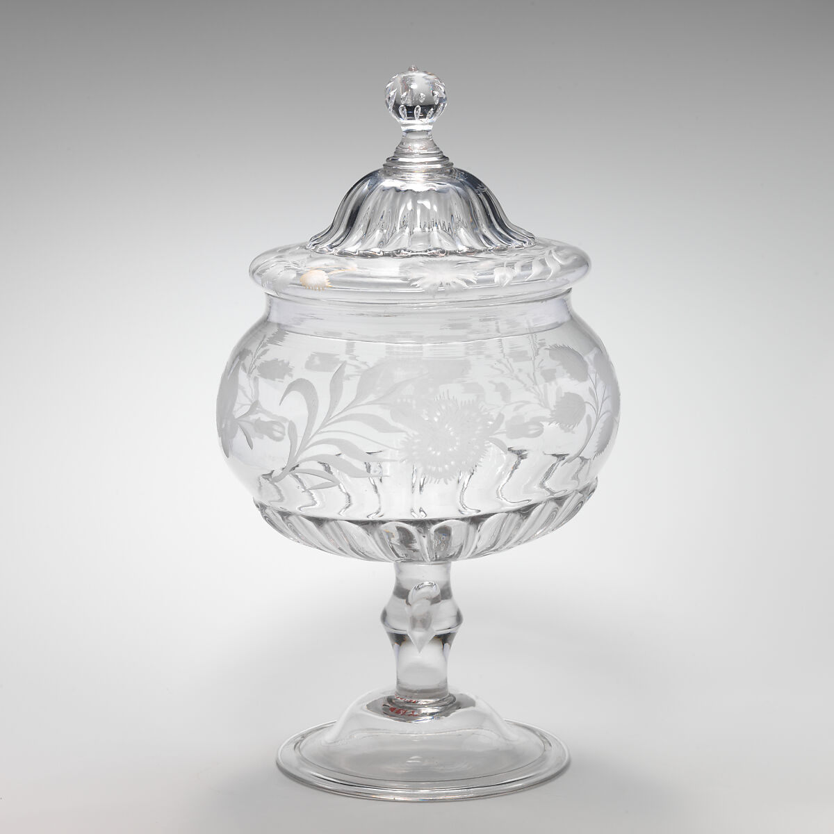 Sweetmeat glass with cover, Glass, Irish, probably Dublin