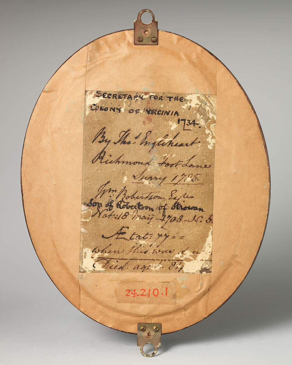 William Robertson (1708–1792), Thomas Engleheart (British, 1745–1786), White wax against dark glass; frame: black wood, British