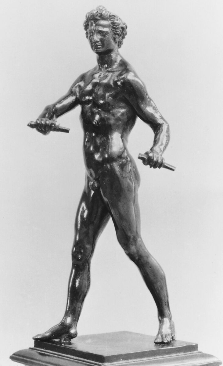 Man Drawing a Sword, Barthélemy Prieur (French, Berzieux ca. 1536–1611 Paris), Bronze, French, Paris 