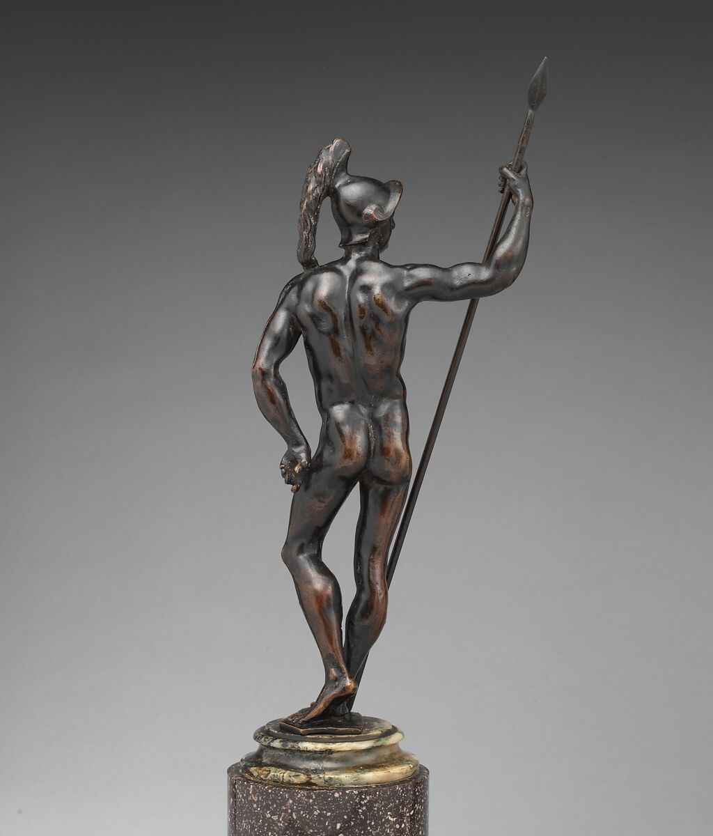 Nude Warrior, Bronze on marble base, possibly Italian