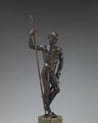 Nude Warrior with Helmet, Spear and Sword