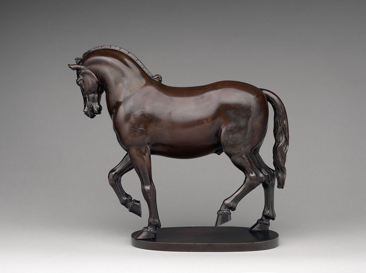 Trotting horse, After a model by Giambologna (Netherlandish, Douai 1529–1608 Florence), Bronze, Italian, Florence