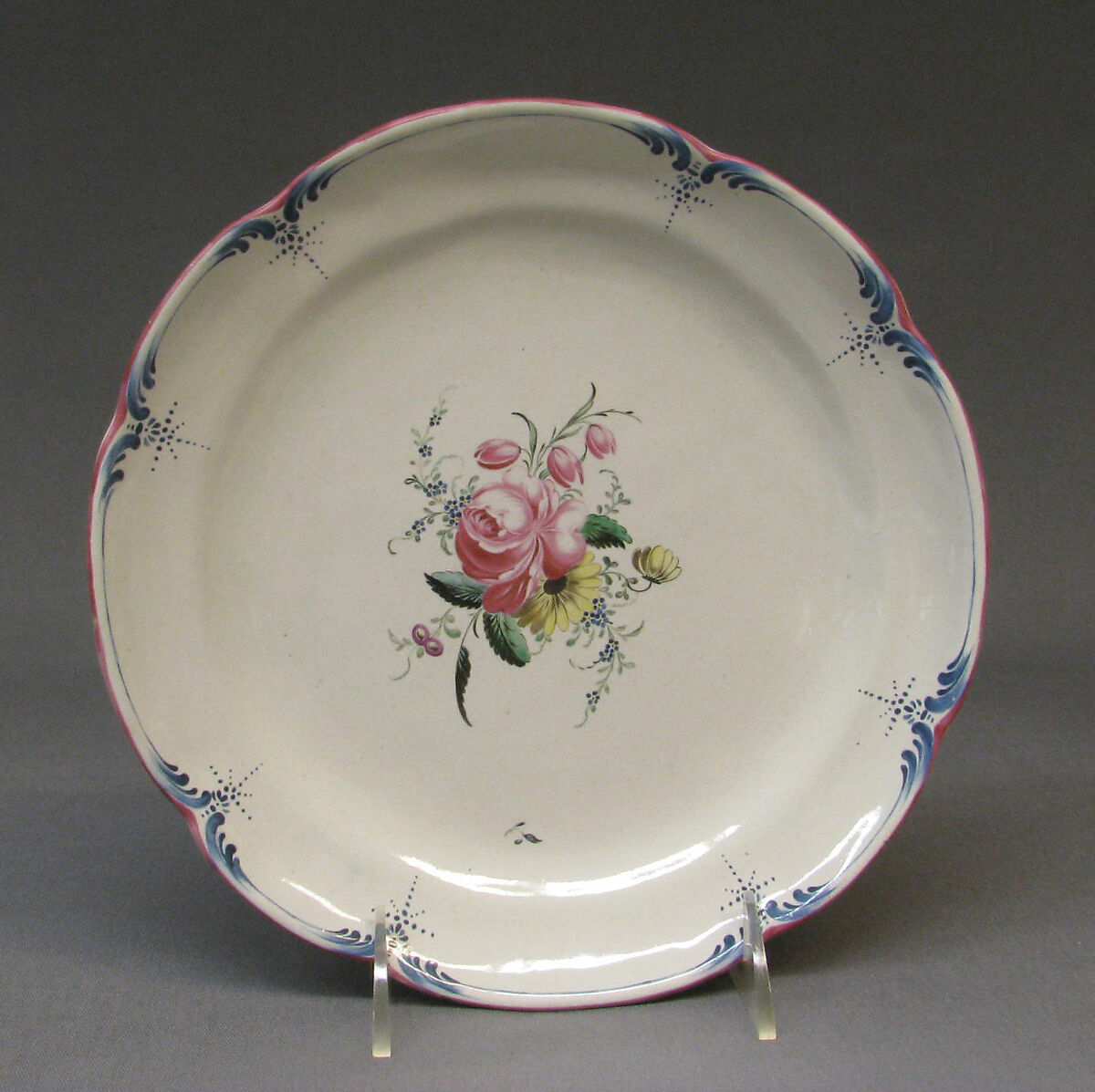 Plate, Faience (tin-glazed earthenware), French, Aprey 