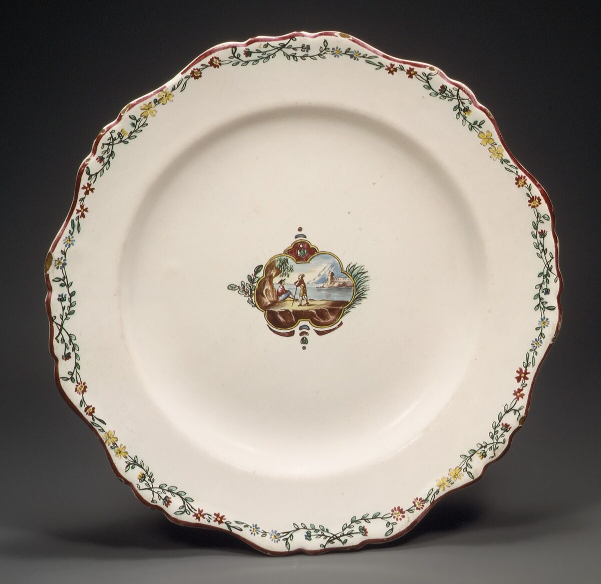Plate, Veuve Perrin Factory, Faience (tin-glazed earthenware), French, Marseilles 