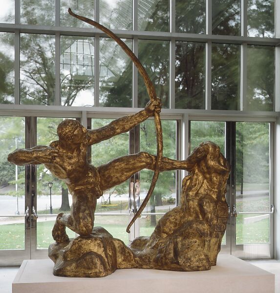 Herakles the Archer, Antoine-Emile Bourdelle (French, Montauban 1861–1929 Vésinet), Gilt bronze, French 