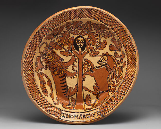 Display dish with Charles II (1630–1685) in a tree