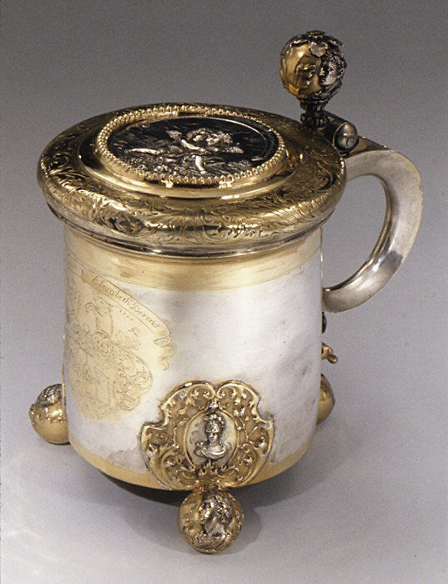 Tankard, Johann Georg Eben (recorded 1702–10, master 1703, died 1710), Silver, parcel gilt, Livonian, Riga 