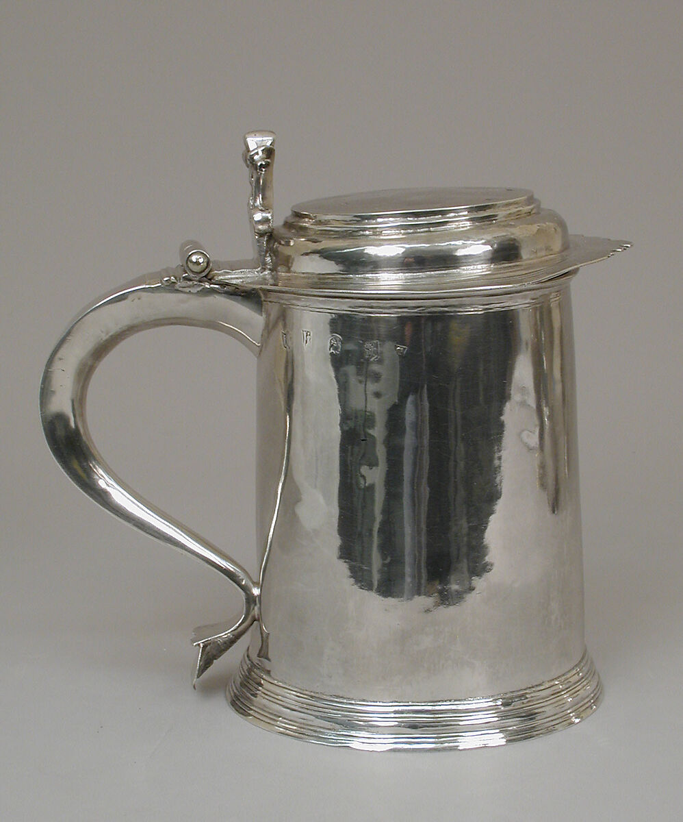 Peg tankard, Henry Muston (active 1703–4), Silver, British, Exeter 