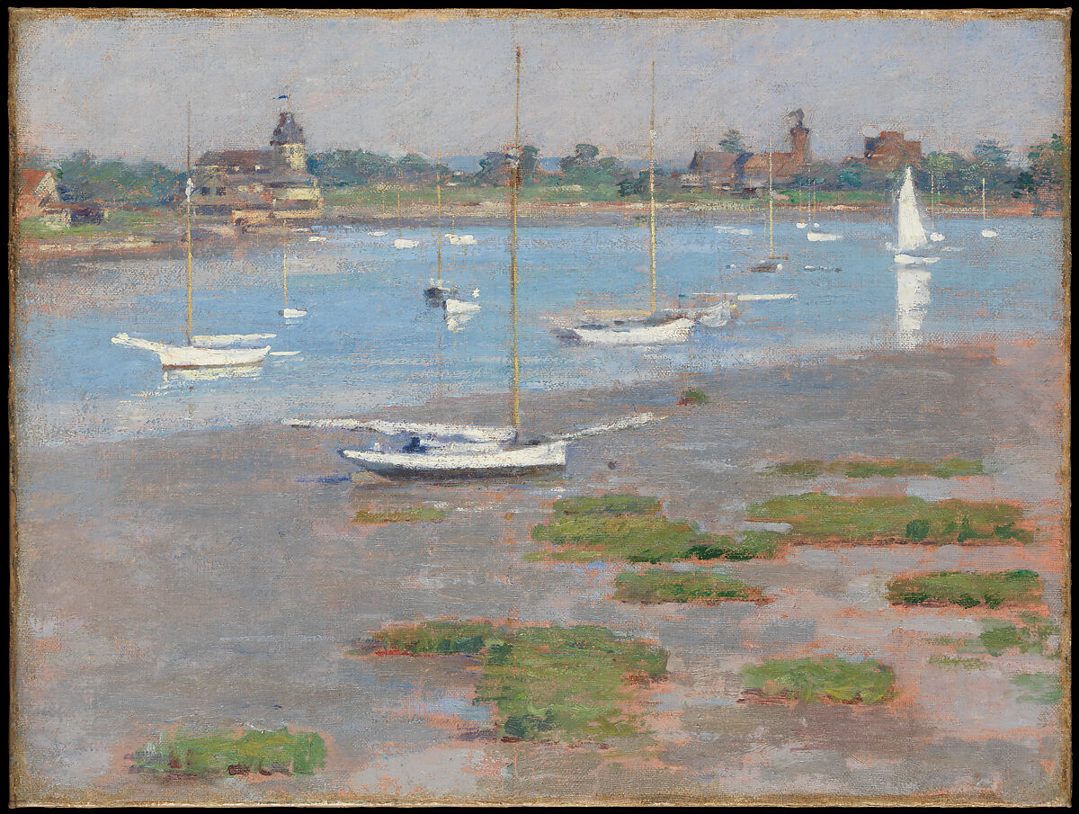 Low Tide, Riverside Yacht Club, Theodore Robinson  American, Oil on canvas, American