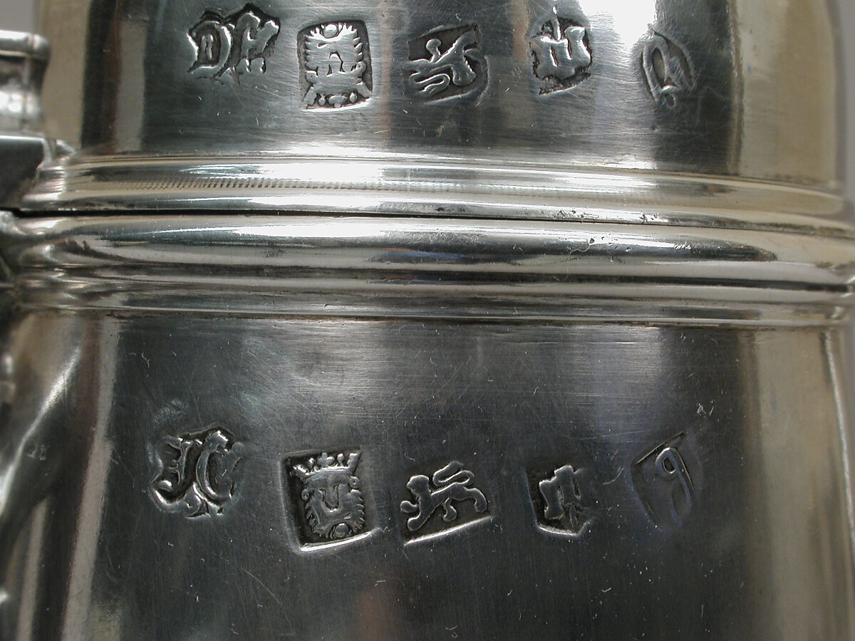 Coffeepot, Joseph Collier, Silver, wood, British, Exeter