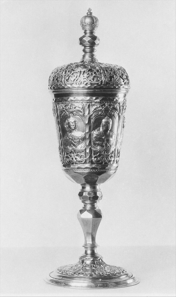 Standing cup with cover, Basil Nikiforoff, Silver gilt, Russian, Moscow 