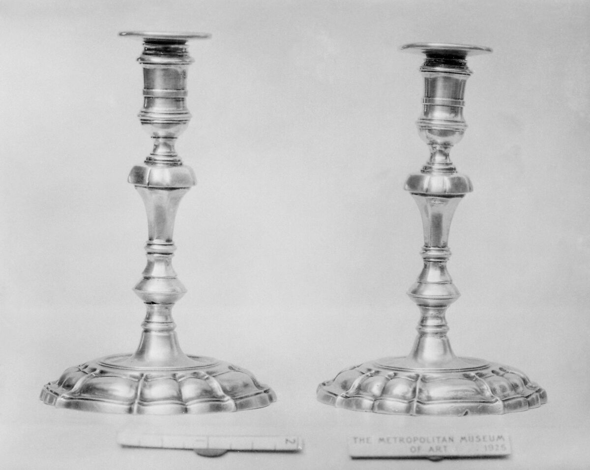 Taper holder (one of a pair), Taperstick by James Gould (active 1722–47), Silver, British, London 