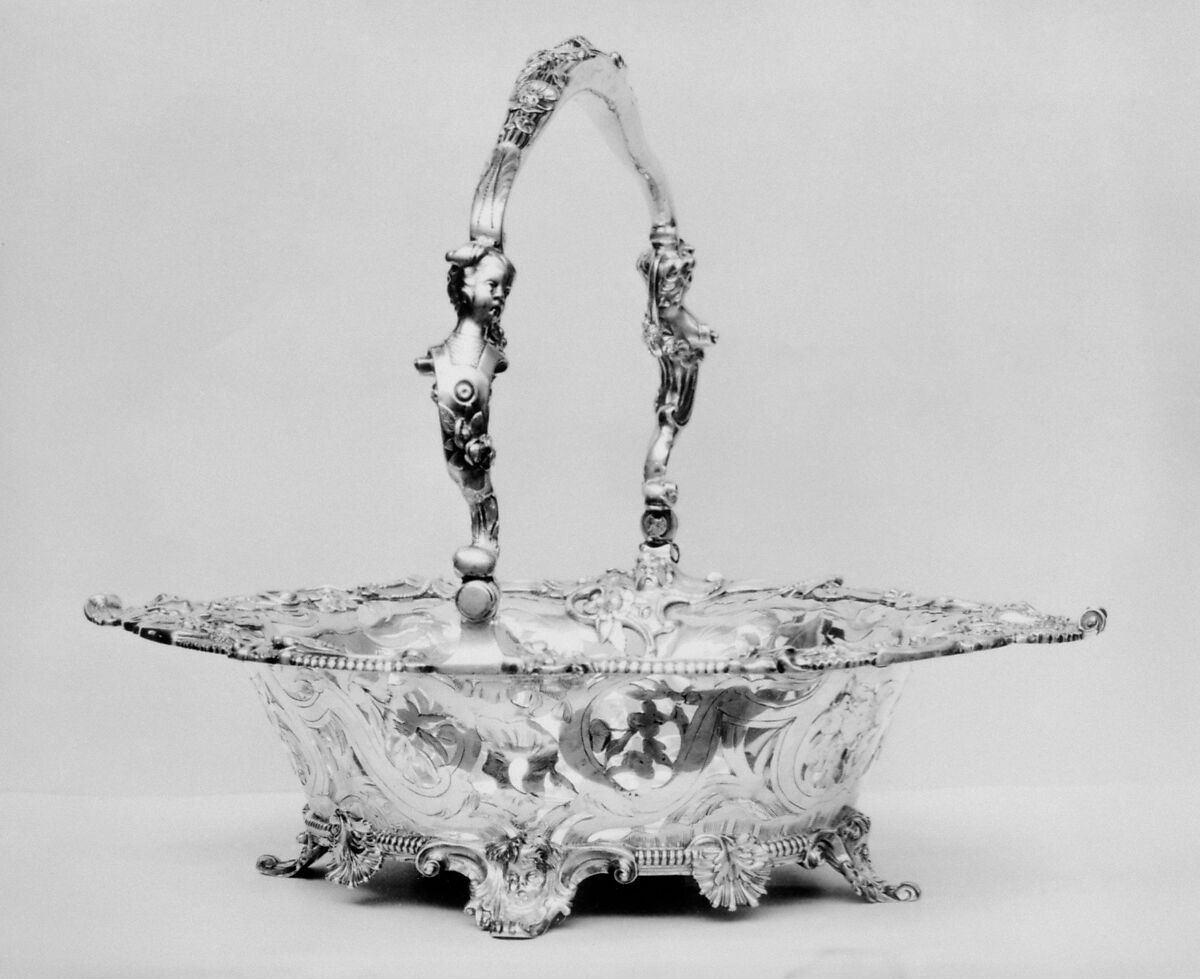 Cake basket, Paul de Lamerie (British, 1688–1751, active 1712–51), Silver, British, London