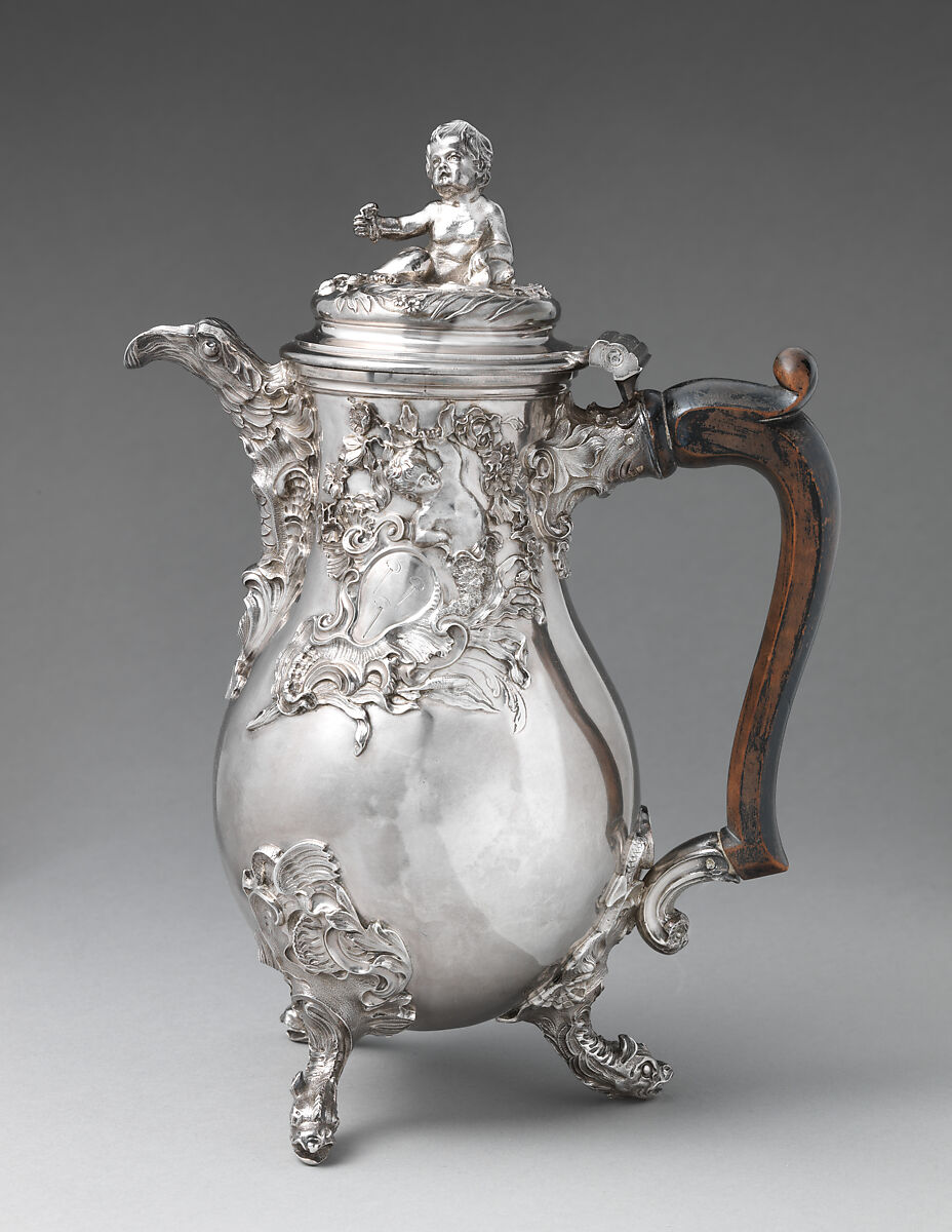 Coffeepot, Paul de Lamerie (British, 1688–1751, active 1712–51), Silver, British, London 