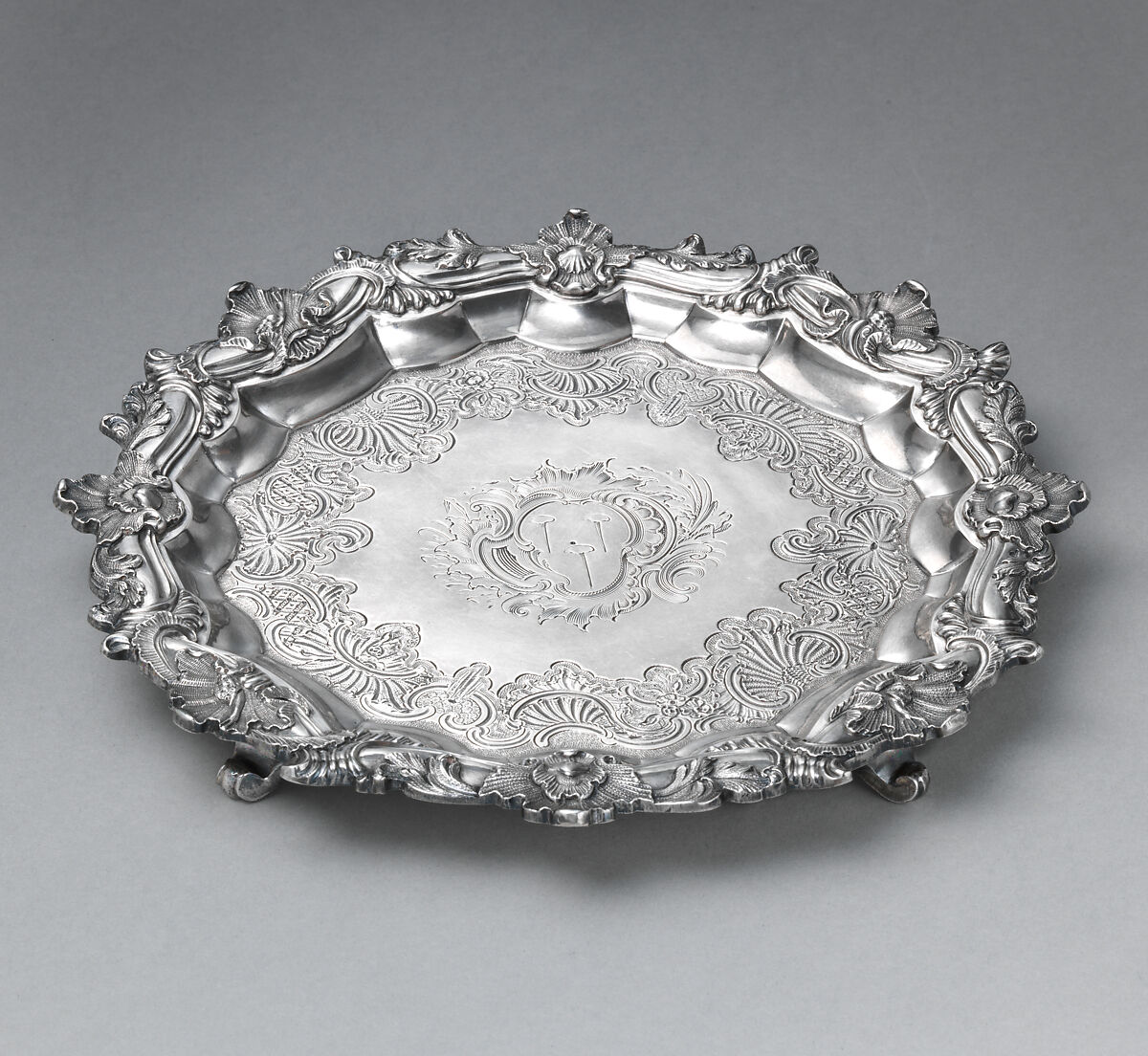 Tray, Paul de Lamerie (British, 1688–1751, active 1712–51), Silver, British, London 