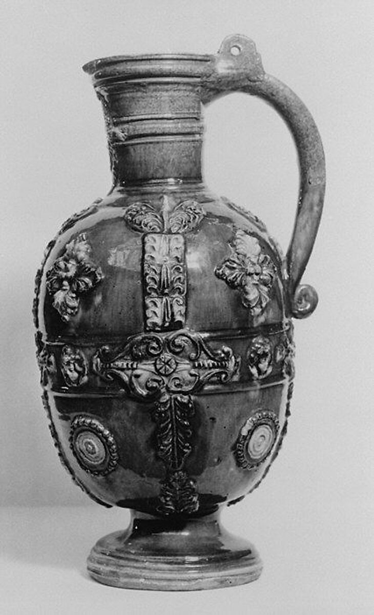 Ewer, Glazed earthenware, French, Avignon 