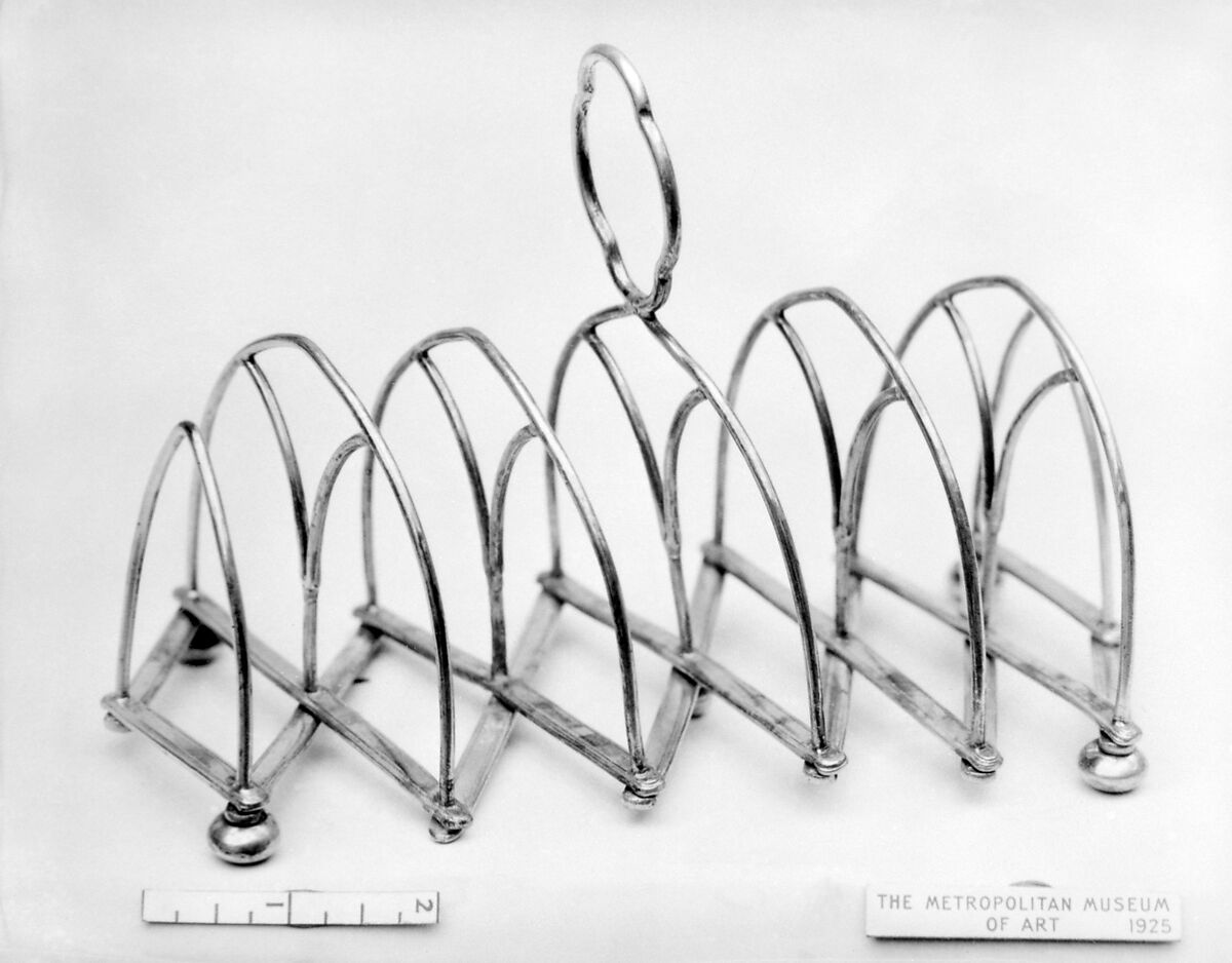 Toast rack, Roberts, Cadman and Co., Sheffield plate, British, Sheffield 