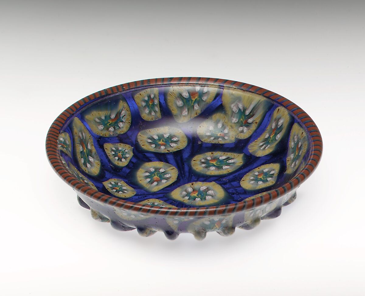 Bowl, Venezia-Murano Company (Italian 1872–1909), Glass, mosaic, Italian, Venice (Murano) 