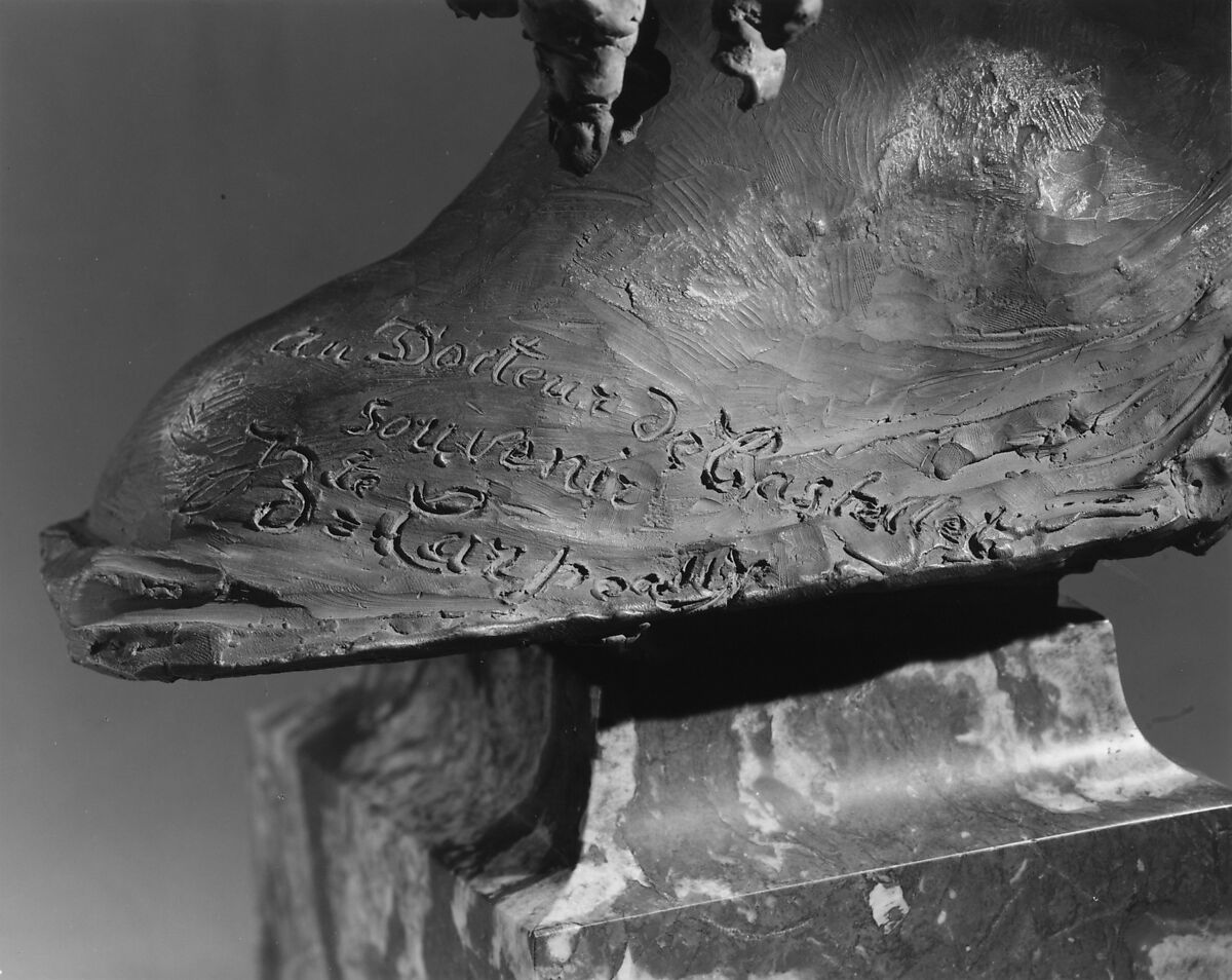 Bacchante with vine leaves, Jean-Baptiste Carpeaux (French, Valenciennes 1827–1875 Courbevoie), Terracotta; marble base, French