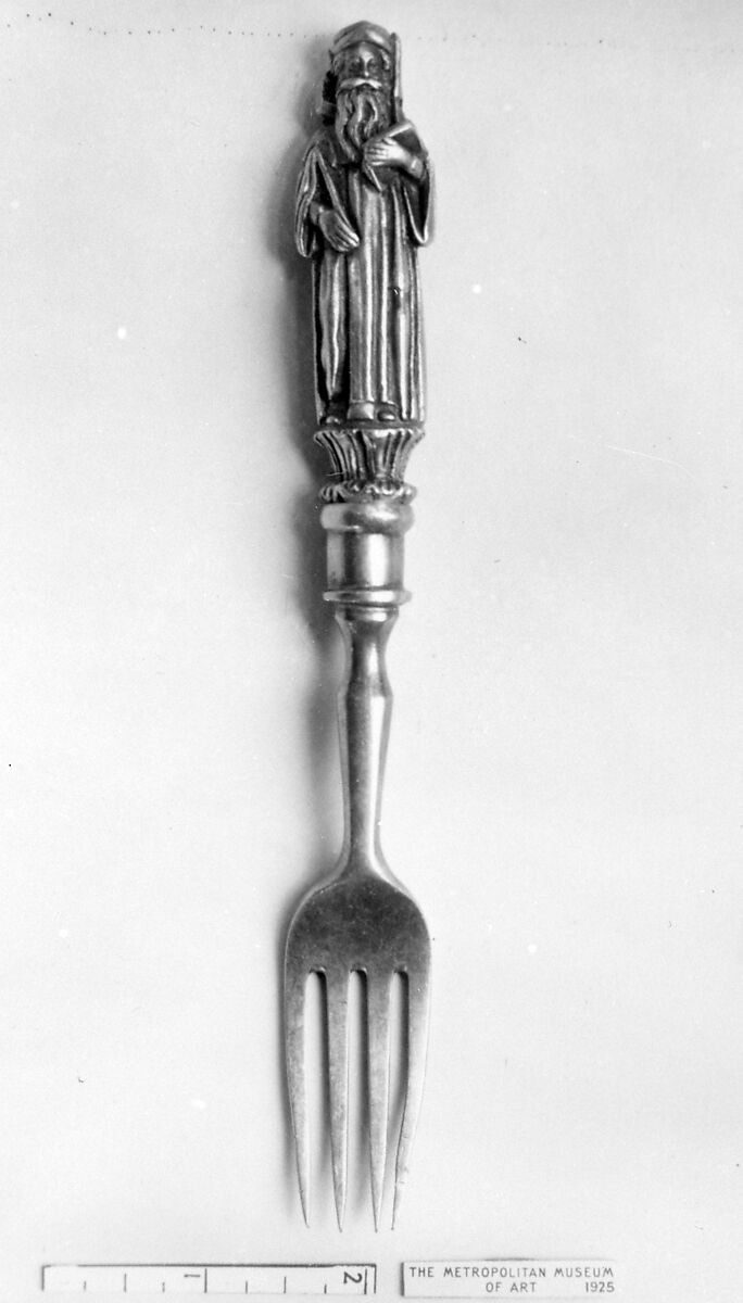 Fork, Silver gilt, British, London 