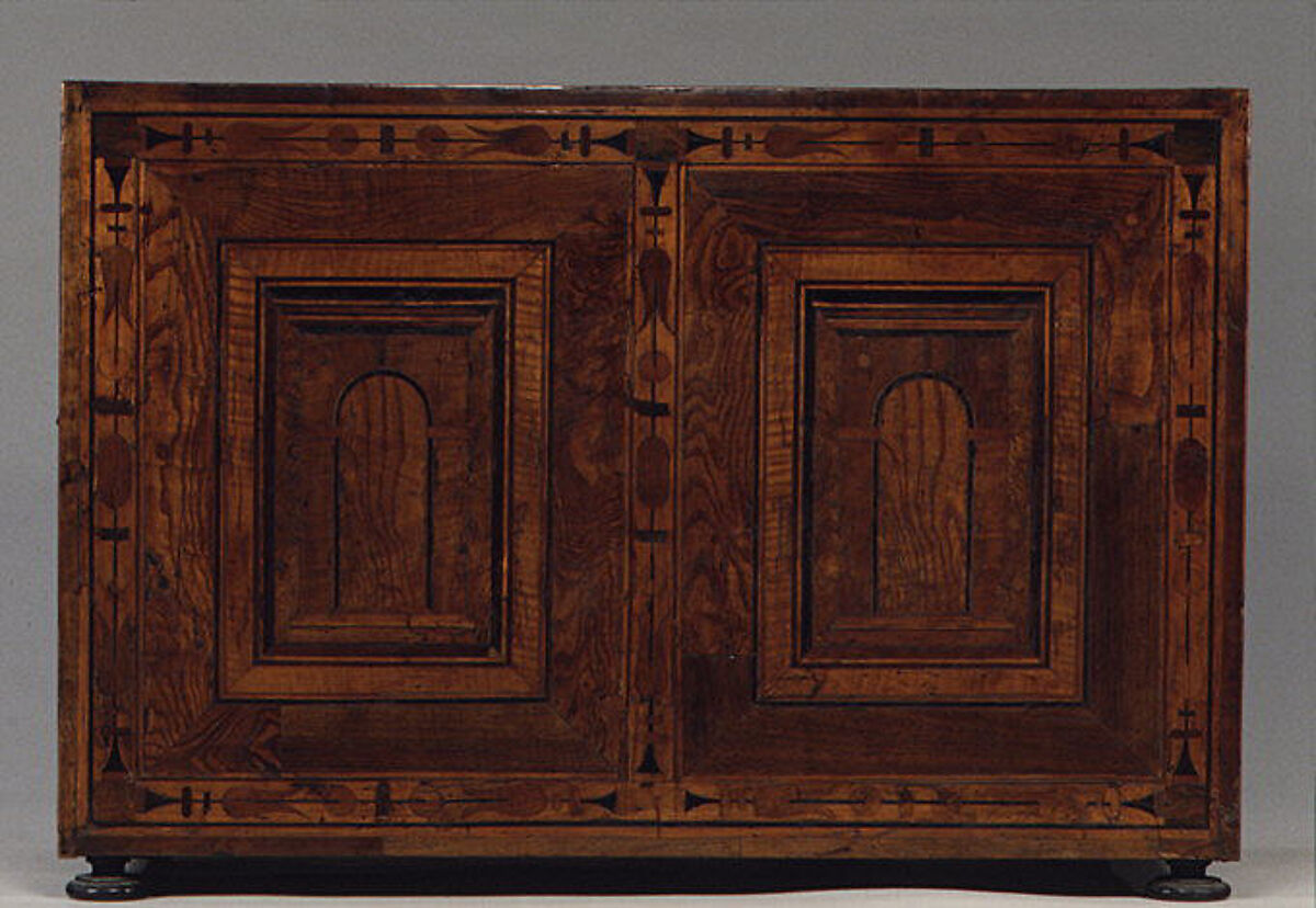 Cabinet, Pine carcass, gilded metal, Southern German, Augsburg