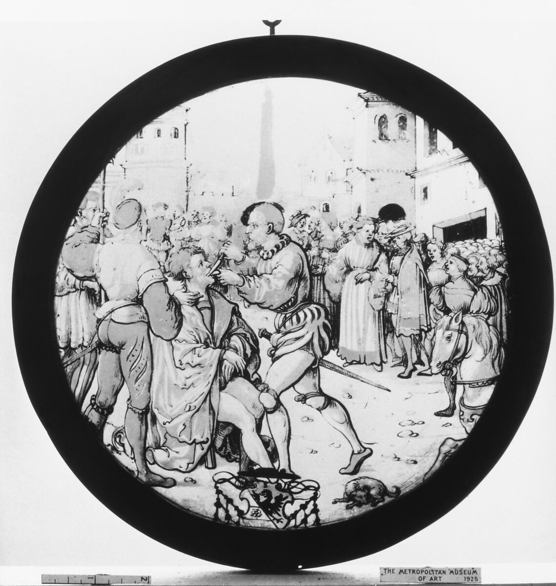 Mutilation of St. Romanus, Stained glass, German, probably Augsburg 