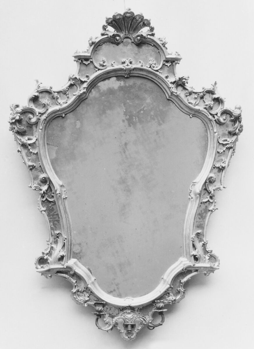 Mirror (one of a pair), Wood, gilt-bronze, Italian, Venice 
